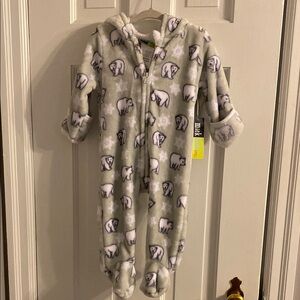 Mick Mack LTD Polar Bear Print Cozy Full Zip Onesie Size 6-9 months